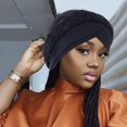 thumbnail image 5 of Miaocao African Women Turban Caps Beanie Twist Headscarf Pre Tied Double Braid Headwrap Hat, 5 of 8