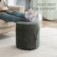 thumbnail image 2 of 16.5 inch Tufted Small Round Storage Ottoman, Modern Upholstered Ottoman with Soft Padded Seat, Chic Round Vanity Foot Stool with Removable Lid,Green, 2 of 7