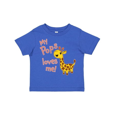 

Inktastic My Pops Loves Me- Cute Giraffe Gift Toddler Boy or Toddler Girl T-Shirt