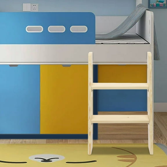 46*75cm 220.46lbs Capacity Wood Color Bed Ladder Universal Space-Saving Motorhome Step Ladder Long Climb Ladder for RV, Travel Trailers, Campers