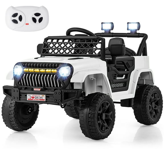Gymax 12V Kids Ride on Truck Car Battery Powered Toddler Electric Vehicle w/ 3 Speeds White