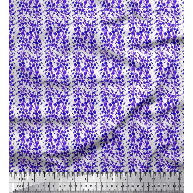 Soimoi Poly Georgette Fabric Flower Watercolor Print Fabric by The Yard 52 Inch Wide