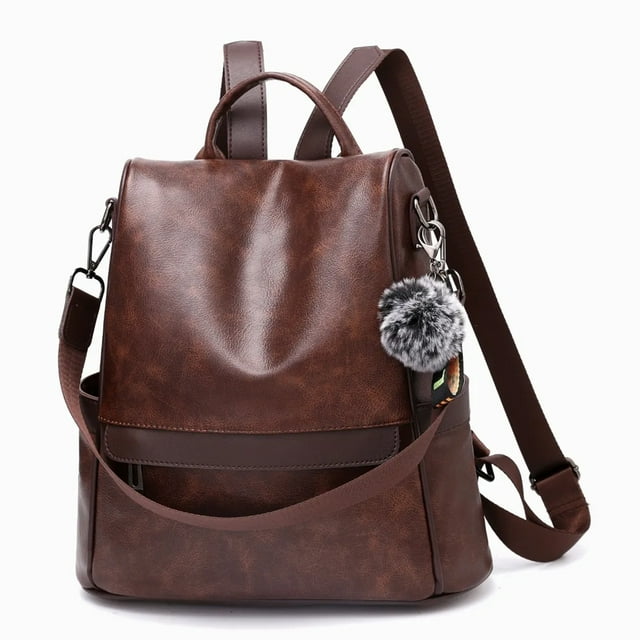 Mochila Mujer Moda Impermeable Antirrobo Bolsa Para Mujer MARRON OBSCURO pu mochila, bolso, dama