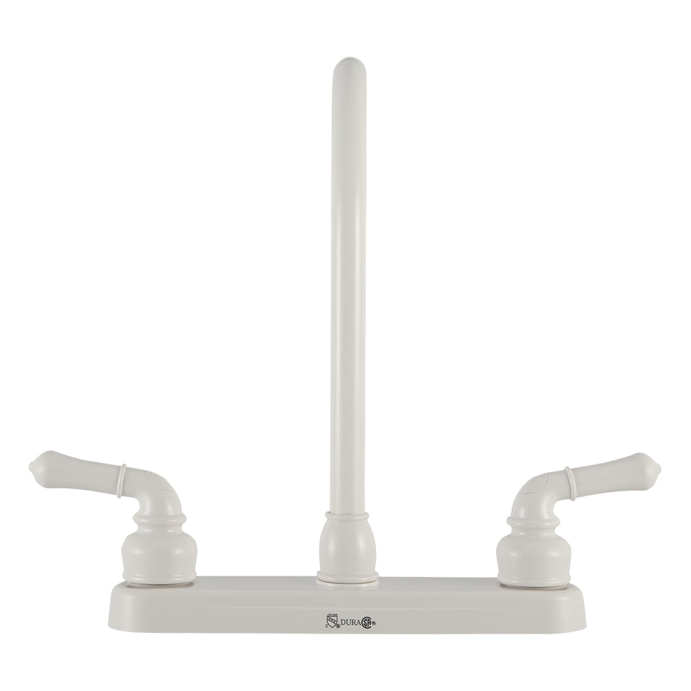 Dura Faucet J-Spout RV Kitchen Faucet - White