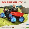 thumbnail image 3 of Qaba 24V Kids Ride On Truck with 6 Wheels, 4WD Electric Ride On Car with Dump Bed, Remote Control, Wheel Suspension for 3-8 Years, Red, 3 of 9