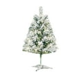 thumbnail image 2 of 1.5ft Prelit Snow Flocked Artificial Hinged Slim Pencil Christmas Tree with Warm White Lights, Flocked Pencil Spruce Tree, Perfect Decoration Choice for Xmas Holiday, 1.5 FT, Flocked Green, 2 of 5