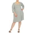 thumbnail image 2 of White Mark 3/4 Sleeve Crisscross Neck Dress (Women's & Women's Plus), 2 of 5