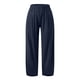 thumbnail image 2 of Gibobby pantalones de mezclilla mujer Pantalones casuales diarios para mujer de longitudes con bolsillos, cintura elástica, pantalones sólidos (Azul marino, XL), 2 of 5
