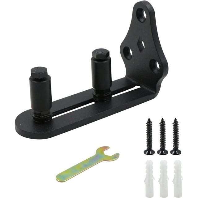 Guía de puerta corrediza ajustable Dinheiro - Accesorios de riel guía con cojinetes de montaje en pared ajustables, parte inferior de acero inoxidable con tornillos adecuados para espesores de 2,5 a