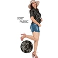 thumbnail image 4 of HAPPY BAY Women's Casual Beach Blouses Shirt TShirts Short Sleeve Button Up Dress Tops Tee Shirts Hawaiian Blouses for Women S Allover Stems, Black, 4 of 4