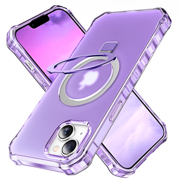 for iPhone 14 Plus Case, [Compatible with MagSafe][Anti-Yellowing][Military-Grade Protection] Shockproof Corner Enhanced Protection Magnetic Phone Case for iPhone 14 Plus,Purple