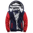 thumbnail image 2 of Stay Cozy, Look Cool – Our Fall/Winter Jacket HIMIWAY Fall/Winter Essential Mens Hoodie Winter Warm Fleece Zipper Sweater Jacket Outwear Coat Top Pants Sets Red XXL, 2 of 6