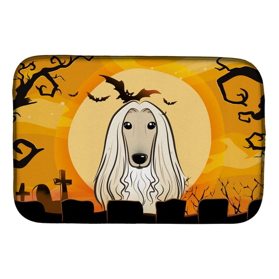 Halloween Afghan Hound Dish Drying Mat