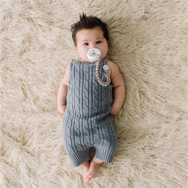 Itzy Ritzy Beaded Silicone Pacifier Clip, Toast photo 2