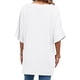 thumbnail image 3 of Gibobby Blusas Manga Larga Para Mujer Camisas de cuello en V de color sólido para mujer, blusa de manga corta de algodón y lino, blusas de túnica informales holgadas de verano（Blanco， M), 3 of 5