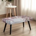 thumbnail image 4 of Uourmeti Pink Cherry Blossom Art Soft Dining Room Bench Slipcover, Polyester Spandex Fabric Washable Stretch Bench Protector for Bedroom Hotel Dining Room, 4 of 9