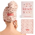 thumbnail image 1 of Kitsch XL Microfiber Hair Towel Wrap for Women – Ultra Absorbent Microfiber Towel for Wet, Curly, Long or Short Hair – Quick Dry, Anti-Frizz Hair Wrap – Cherry Print, 40x24 inches, 1 of 4