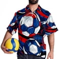 thumbnail image 4 of Football Men's Short Sleeve Shirts, Casual, Printed, Button Down, Beach Shirt - Spread Collar Tops for Summer Beach Fun, 4 of 6