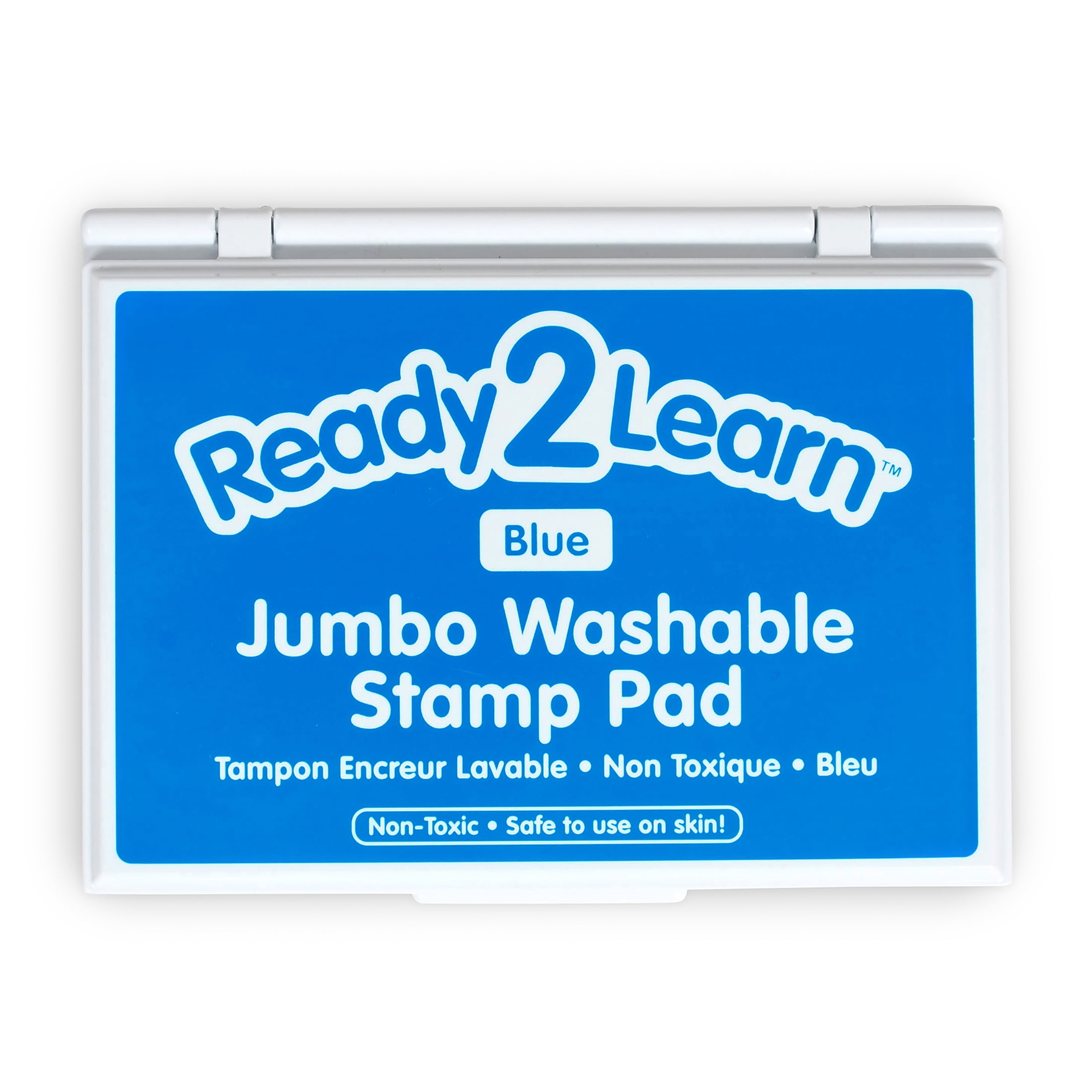 READY 2 LEARN Jumbo Washable Stamp Pad - Blue - 6.2"L x 4.1"W - Pack of 2