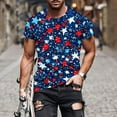 thumbnail image 2 of Ynynloco Men's Casual T-Shirts Independence Day T-Shirt American Flag Print Tshirts Short Sleeve Crew Neck Slim Fit Tee Tops, 2 of 5
