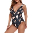 thumbnail image 5 of One Piece Swimsuit for Women Plus Size One-Piece Show Printing Wire Free With Pad Flowers Set, 5 of 7