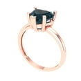 thumbnail image 2 of 2 ctw Solitaire Anniversary Ring for Women | Heart Cut Natural London Blue Topaz | Hyperallergenic Solid 18K Rose Gold, 2 of 5
