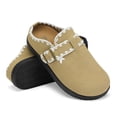 thumbnail image 3 of LuckLilac Women Mule Slipper Lace Trim Suede Flat Shoes for Indoor Outdoor, 3 of 5