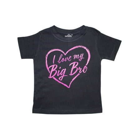 

Inktastic I Love My Big Bro in Pink Chalk Heart Gift Toddler Boy or Toddler Girl T-Shirt