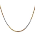 thumbnail image 3 of 14k Tri Colored 16 Inch 2.5mm Rope Chain Necklace Pendant Charm, 3 of 9