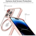 thumbnail image 4 of Magnetic Case for iPhone 14 Pro Max [Compatible with Magsafe] [Military Grade Drop Protection] Clear Slim Plated Case Shockproof Anti-Yellowing Phone Case 6.7"- Pink, 4 of 12