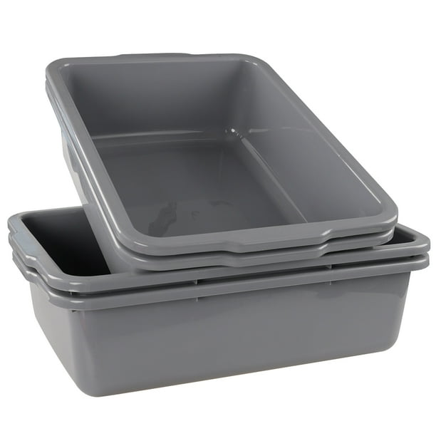 Jekiyo 32 L Gray Plastic Commercial Bus Tubs, Large Bus Box Tub