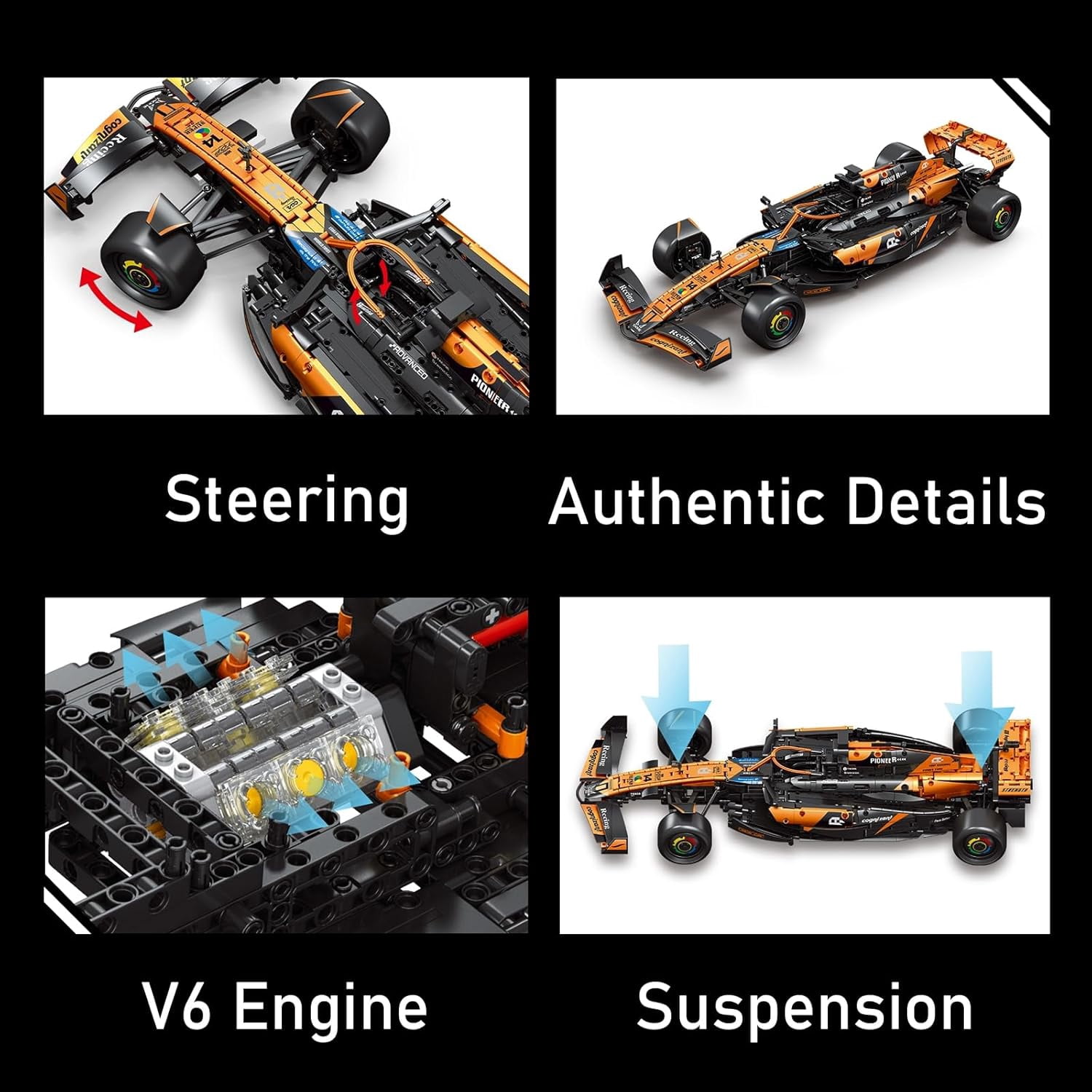 MCL39 F1 Model Car Kits, Building Set for Adults,  with Realistic Features, 1:8 Scale Racing Car to Room or Office Decor, F1 Gifts for Fans, (2055PCS, A-Y18012)