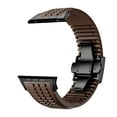 thumbnail image 6 of Silicone Watch Band Compatible with Apple Watch 42(Series 1/2/3)/44/45/46/49mm, Stainless Steel Black Color Metal Folding Clasp, for iWatch Series 10 9 8 7 6 5 4 3 2 1 SE Ultra, Coffee, 6 of 7