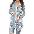 thumbnail image 2 of Cárdigan de manga larga para mujer, moda informal, blusa con estampado navideño, abrigo para mujer, 2 of 6