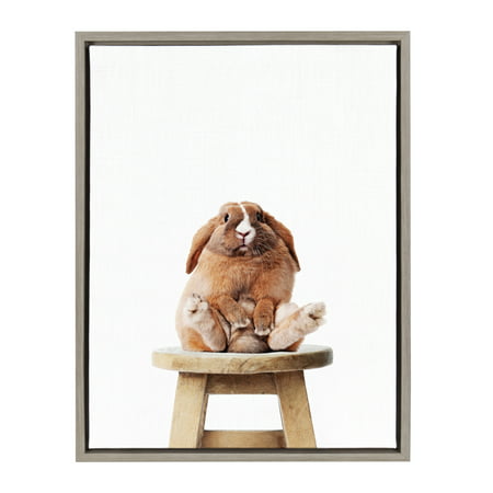 Sylvie Pudge Bunny Rabbit Animal Print Framed Canvasby Amy (Best Item For Pudge)