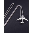thumbnail image 2 of Bling Queen Unisex Silver Plated Airplane Pendant Necklace With Hip Hop Chain, Birthday Gift For Special Person, Dainty Silver Necklace, Erratic Pendant Necklace, Unique Pendant Necklace(Silver), 2 of 3