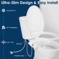 thumbnail image 2 of Ultra-Slim Bidet Toilet Seat Attachment, Dual Nozzle (Frontal and Rear Wash) Non-Electric Fresh Water Toilet Bidet with Adjustable Water Pressure, 2 of 6