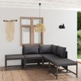 thumbnail image 1 of vidaXL 6 Piece Garden Lounge Set with Cushions Poly Rattan Grey, 1 of 5