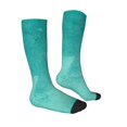 thumbnail image 4 of Lsque Teal Turquoise1 Printed Crew Socks Men's Women's LightWeight Thin Casual Calf Socks ,Knee High Socks,Cotton Socks, 4 of 9