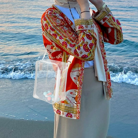 WHAMVOX Clear Figure Display Bag with Strap Portable Small Doll Storage Bag Hanging Organizer Zipper Closure Dustproof Display Case for Mini Figures