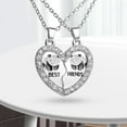 thumbnail image 3 of BFF Necklace for 2, Best Friend Necklaces, Panda, Valentines Day Gifts Split Heart Rhinestone Friendship Necklaces Engraved Pendant, 3 of 8