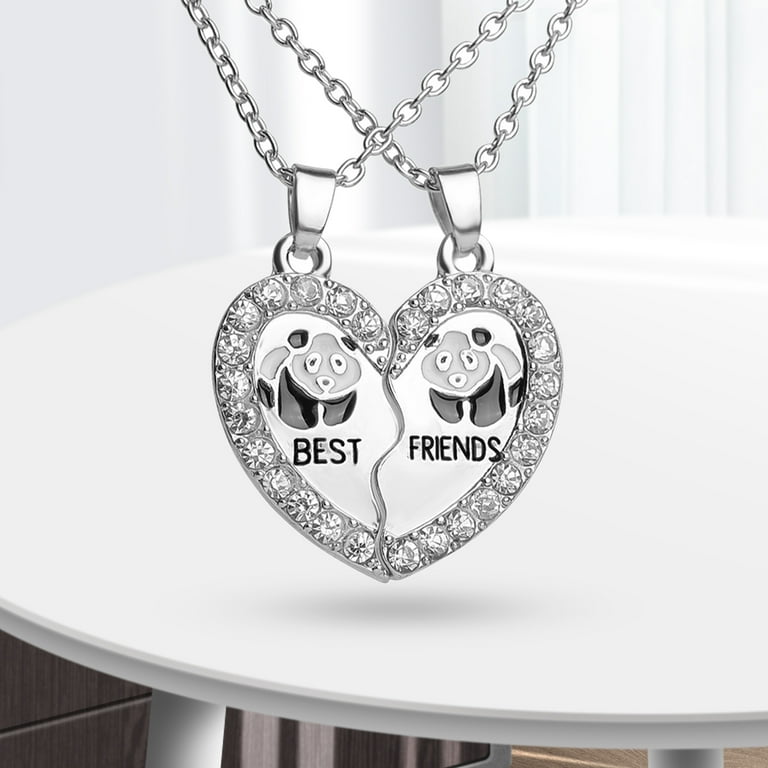 BFF Necklace for 2, Best Friend Necklaces, Panda, Valentines Day