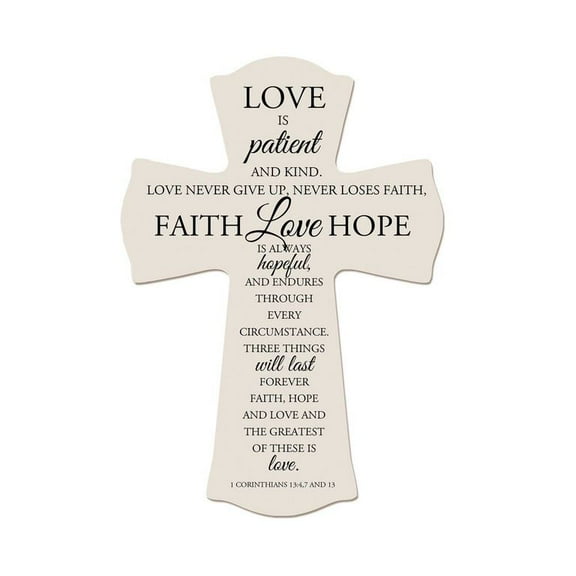 LifeSong Milestones 8x11.25in Black Wall Cross_Love Is Patient