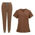 thumbnail image 3 of Bunblic Nursing Uniform Scrub Set Nurse Top and Pants V Neckline Clothes Work Suits L, 3 of 8