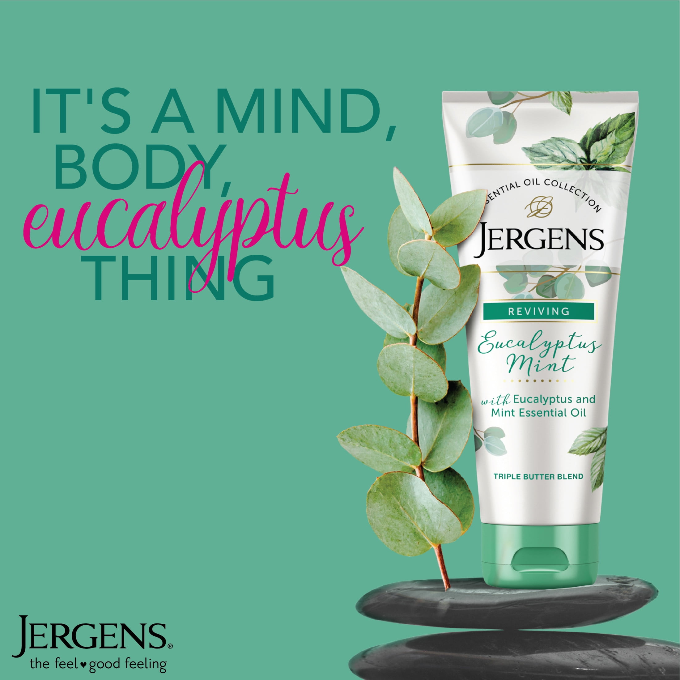 Jergens Eucalyptus Mint Body Butter, Smoothing Cream for Deep
