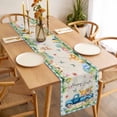 thumbnail image 3 of Blue Plaid Easter Table Runner - 72 Inch Long, Kitchen Dining Table Runner Dresser Scarves, Blue Truck Spring Floral Bunny Rustic Farmhouse Decor for Coffee Tables Wedding Party Banquet, 3 of 8