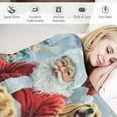 thumbnail image 3 of Autua Dogs Christmas Tree Santa Clause Warm Lightweight Fleece Blanket 60x80in, 3 of 6