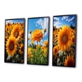 thumbnail image 3 of Designart "Sunshine Blooms Yellow and Green Sunflowers II" Floral & Botanical Framed Wall Art Set Of 3 - Yellow Flowers Frame Gallery Wall Set For Home Decor, 3 of 7