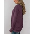 thumbnail image 2 of Pullovers à Manches Longues pour Femmes Col Bénitier Tunique Chemise Décontractée, 2 of 5