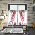 thumbnail image 4 of Yayeee Kitchen Curtains Tier Pair Light Filtering 27"x36" Rod Pocket Short Cafe Window Panel, Strawberry Ice Cream Pattern, 4 of 7